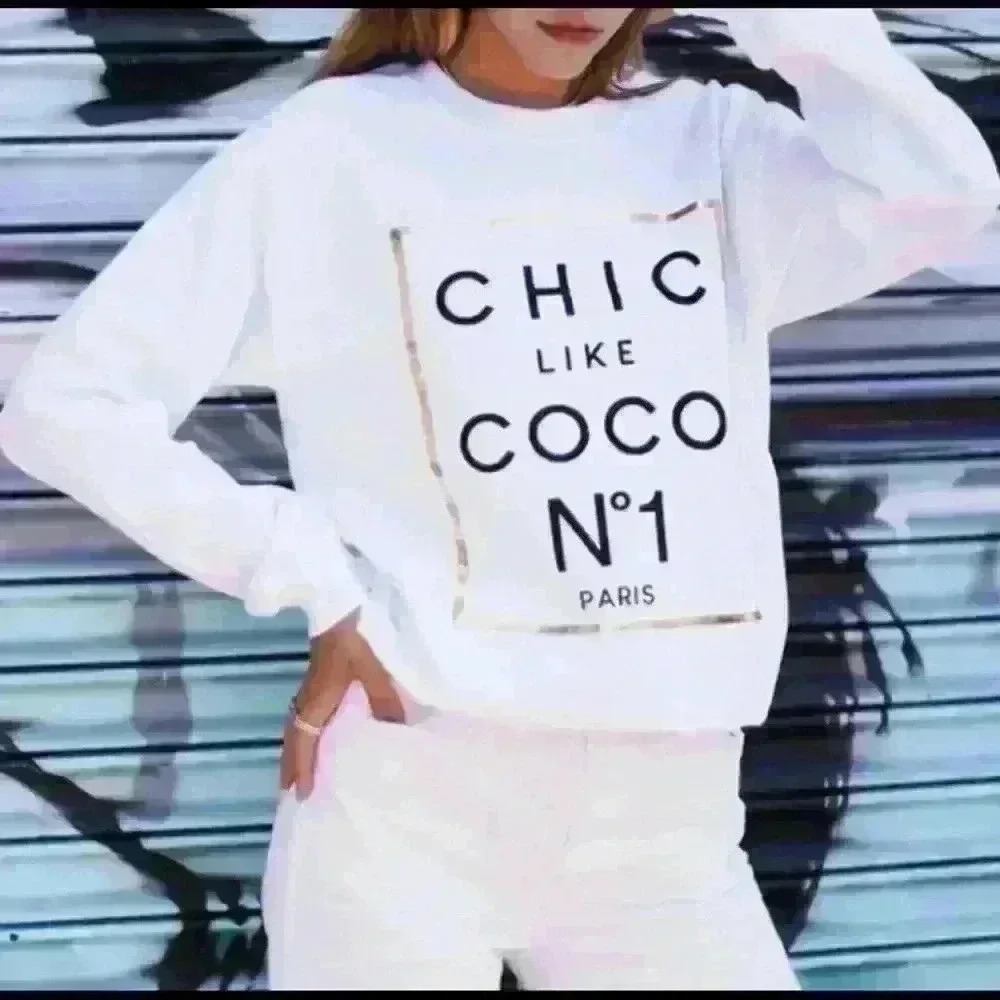 Chic Like Coco White Sweatshirts